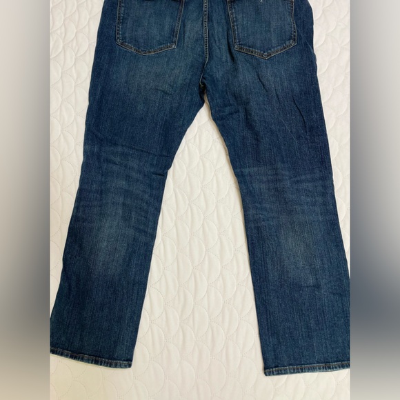 Denim Gold Mens Jeans Straight Leg Denim Blue Dark Wash Ripped Regular Fit 44x30 - Picture 14 of 14